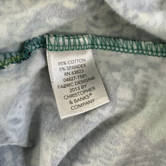 CJ Banks Shirt Set of 2 Size 2X White Green Blue Paisley Floral Blouses Stretch - Picture 11 of 12